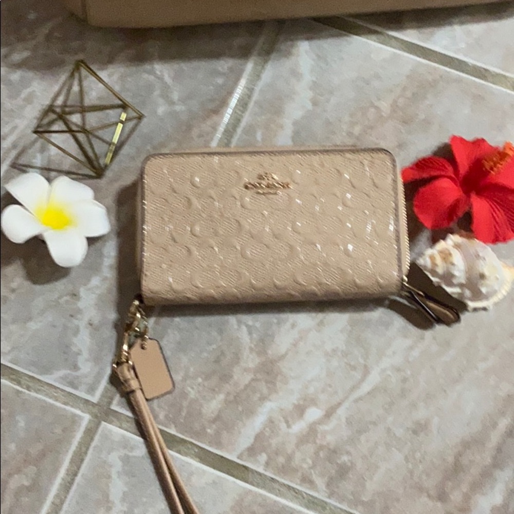 Coach nude Wristlet Wallet
